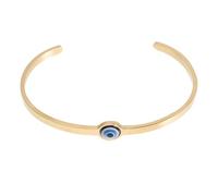 GALPADA Adjustable Evil Eye Open Bangle Titanium Steel Bracelet Minimalist Turkish Blue Eye Jewelry for Women Protective Fashion Accessory