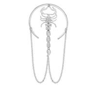 GALPADA Adjustable Gothic Silver Arm Cuff with Crystal Scorpion Design Vintage Geometric Alloy Armband Bracelet for Women Open Upper Arm Bangle Jewelry for Stylish Daily Wear