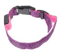 GALPADA Adjustable LED Dog Necklace in Purple Nylon with Three Lighting Modes for Training and Daily Activity, Prevents Dogs being Lost the Dark, Lightweight and Sturdy Pet Collar