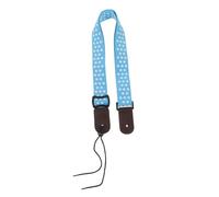 GALPADA Adjustable Pure Cotton Ukulele Strap with Leather Ends Durable Blue Strap for Ukulele Players for Standing Performance Essential Accessory for Musical Instruments