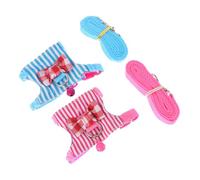 GALPADA Adjustable Small Pet Harness Set for Hamster and Rat, 2pcs Stripe Pattern Chest Strap Leash, Portable Comfortable Soft Fabric, Suitable for Small Animals and Travel