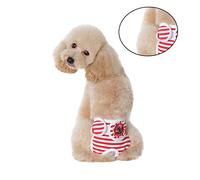 GALPADA Adjustable Stripe Pattern Pet Menstruation Pants Comfortable Female Dog Diaper Super Absorbent Sanitary Physiological Pants Red Xxl for Puppy Protection Breathable Design to