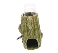 GALPADA Adjustable Vertical Hamster Water Bottle with Light Green Cactus Ceramic Stand Small Pet Water Dispenser for Chinchillas Squirrels and Cage Animals for Daily Hydration