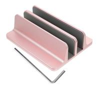 GALPADA Adjustable Vertical Laptop Stand Pink Colour Aluminium Alloy with 2-slots Design Laptop Base and Tablet Vertical Holder Suitable for Office and Home Use