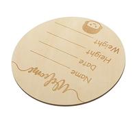 GALPADA Adorable Newborn Birth Announcement Sign Round Wooden Name Sign for Hospital Nursery Photo Prop Handmade Natural Decor Diameter