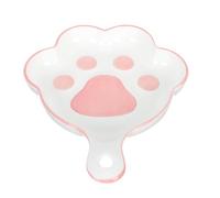 GALPADA Adorable Pink Ceramic Cat's Claw Dinner Plate with Handle, Oven Safe and Anti-scalding, for Birthday or Marriage Serving and Baking