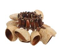 GALPADA African Drummer Bells Nut Shaker Handheld Bell Shells Bracelet Instruments Handbell Drum Natural Percussion Wristband African Tribal Bracelet Dance Party Craft