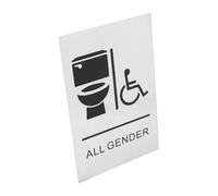 GALPADA All Gender Restroom Sign Wheelchair Disabled Toilet Door Sign Self Adhesive Wall Mount for Public Bathroom Commercial Use