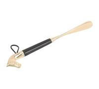 GALPADA Alloy Wood Horse Head Shoe Horn Long Handle Black 32cm | Handled Shoehorn, No Edges and Comfortable Grip, Portable Travel Shoe Helper for Seniors