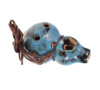 GALPADA Alto C Ocarina Necklace Ceramic Instrument Blue with Stunning Flower Glaze Finish for Music Education and Relaxation the Go