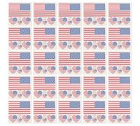 GALPADA American Flag Temporary Face Stickers 25Pcs Patriotic Heart Shaped Decals for 4Th of July Independence Day Party National Celebration Easy to Apply