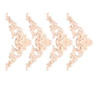 GALPADA Applique Beige 4pcs Easy to Install and Simple to Operate Wooden Corners Made of Synthetic Material Classical Style Wood Carving Decals Furniture as Housewarming
