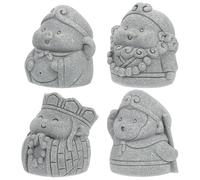 GALPADA Aquarium Statue Set of 4 Miniature Pilgrimage to The West Figurines Fish Tank Decorations Gray Stone Finish for Zen Garden and Home Buddha Sculpture