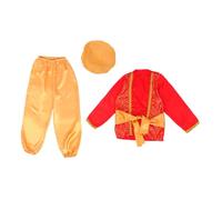 GALPADA Arab Prince Costume Boys Halloween Dress Up Outfit with Hat Belt for Birthdays Themed Parties and School Plays Soft Breathable Complete Regal Experience