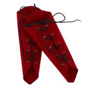 GALPADA Arm Bracers for Historical Reenactments and Cosplay Accessories Vintage Red Medieval Steampunk with Adjustable Lace up Fit and Comfortable Flannelette Material Armband