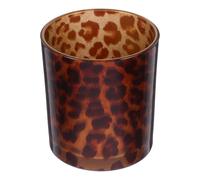 GALPADA Aroma Glass Candle Holder Leopard Print Reusable Candle Cup for Wedding Party Romantic Dinner and Home Decoration