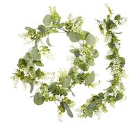 GALPADA Artificial Eucalyptus Garland Vine 1.8m Long with Realistic Texture and Easy to Care for Plastic Leaves, Green Faux Hanging Vines for Festival Decor and Home Decoration