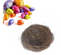 GALPADA Artificial Rattan Bird Nest Lightweight and Nature-inspired Country Style Decorative Nest for Birdcage Accessories and Springtime Easter Decorations