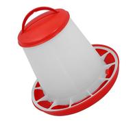 GALPADA Automatic Hanging Chicken Feeder 1.5kg with Lid Thickened Connected Red White Poultry Feeding Container for Chickens Ducks Geese Farm Use