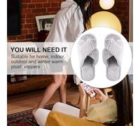 GALPADA Autumn Winter Plush Cross Slippers for Women Open Toe Soft Warm Home Footwear Non-slip Thick Sole Comfortable Indoor Cozy Shoes for Cold Season