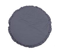 GALPADA Baby Crawling Mat Toddler Playing Carpet Non-Toxic Round Infant Crawling Play Mat with Plain Border in Charcoal for Floor Activity and Sensory Development