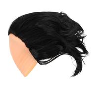 GALPADA Balding Cap Wig for Men with Realistic Design and Short Straight Black Hair, Lightweight and Breathable High Temperature Fiber, for Scientist Cosplay and Daily Use