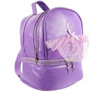 GALPADA Ballet Latin Dancing Backpack with Large Capacity Kids Featuring Elegant and Color Portable Travel Bag and Smooth Zipper, Pu Leather School Bag Featuring Elegant and Color for Girls