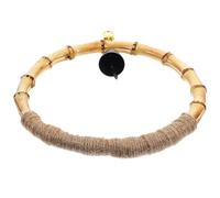 GALPADA Bamboo Bird Swing for Parakeets and Birds with Stable Design and Wear-resistant Material Khaki Circle Hanging Perch Suitable for Desktop