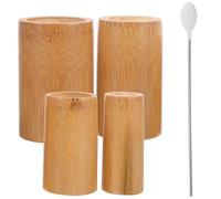 GALPADA Bamboo Cupping Jar Set for Body Cupping Therapy 5pcs Professional Bamboo Massage Cups Including Small Medium Large XL Sizes Suitable for Salon and Home Use