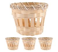 GALPADA Bamboo Drum Lamp Shade Cover 4pcs Handwoven Natural Bamboo for Ceiling Lights Indoor Lighting Hotel Room Boho Decor
