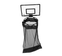 GALPADA Basketball Hoop Laundry Basket Over-the-door Space Saving Zipper Closure Mesh Fabric Multipurpose Organizer Black for Bedroom and Bathroom Storage