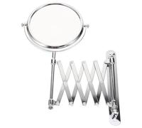 GALPADA Bathroom Mirror round Wall Mounted Makeup Mirror with 3x Magnification Two-sided Retractable Design 360° Swivel Metal Wall Mount for Bathroom and Dressing Room