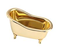 GALPADA Bathtub Shape Cosmetic Storage Box Organiser Made of Lightweight Abs Material Creative Golden Design, for Essential Oil and Pen Storage on Home Or Dresser Vanity