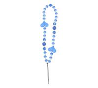 GALPADA Beaded Phone Lanyard Acrylic Heart Shape Phone Chain with Blue Beads and Heart Adornments Hanging Small Devices