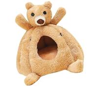 GALPADA Bear-shaped Cotton Cloth Small Animal House for Ferret and Rat, Khaki Warm Pet Bed that Keeps Pets Cozy and Odour-free, Suitable for Cage and Other Places