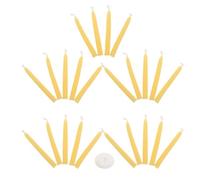 GALPADA Beeswax Candle Mini Taper Candles 20-Minute Burn Time 24pcs with Stable Flame and Reduced Flicker for Meditation, Travel and Spiritual Ceremony