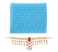 GALPADA Belly Dancer Headscarf and Veil Set with Vibrant Polka Dot Patterns, Alloy and Mesh Material, Secure Fit for India Dance and Belly Dancer Performances, Unique Design Hair Ornament