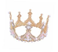 GALPADA Birthday Crown Shiny Crystal Alloy Tiara Headdress for Elegant Rhinestone Party Accessory Gold Princess Headwear