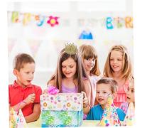 GALPADA Birthday Crown with Ribbon Lightweight Headband for Party Princess Tiara Hair Accessory Gold Color Fit Various Outfits for Photo Memories