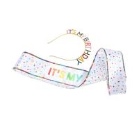 GALPADA Birthday Hairband for Women with Glitter Tiara and Its My Birthday Sash Set Comfortable Fit Zinc Alloy Crown with Satin Fabric and Themed Gatherings