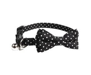 GALPADA Black Bow Tie Comfortable Cloth Material for Dogs and Cats Pet Collar with Bell, and Practical Design for Photo Prop