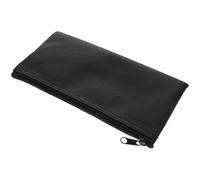 GALPADA Black Leather Microphone Bag with Zipper Closure, Small Mic Carrier Protecting Wireless Microphone, Lightweight and Portable Storage Pouch for On-the-go Use