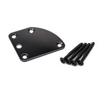GALPADA Black Metal Guitar Neck Plate with Triangle 5-hole Design Easy Installation Electric Guitar Replacement with Advanced Screws Stability and Strength