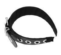 GALPADA Black Punk Style Stitch Headband with Pu Leather and Metal Buckle Design, Offering Stability and All-day Wear Comfort, for Rock and Subculture Hair Accessories