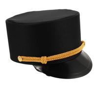 GALPADA Black Railroad Engineer Hat for Men Women Boys and Girls, Classic Retro Design Cloth Conductor Hat with Secure, Practical Wear, for Train Themed Party Supplies and Costume