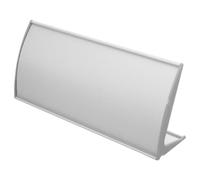 GALPADA Blank Desk Name Plate Silver Metal Stand 24.5x11.5cm, Curved Pedestal Sign Holder for Office Reception Counter, Cubicle Name Sign and Desk Push Plate