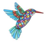 GALPADA Blue Iron Art Hummingbird Wall Pendant Decorative Bird Shaped Pendant with Realistic Appearance for Living Rooms Indoor Wall Hanging Decor