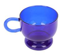 GALPADA Blue Milk Mug Practical Water Cup Multi-Function Table Decoration Glass Coffee Cup Modern Style Beverage Glassware for Housewarming