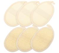GALPADA Body Scrubber Exfoliating Loofah Sponge Pads 6Pcs Set Oval Natural Bath Sponge for Shower and Face Cleansing Suitable for Daily Skincare Routine
