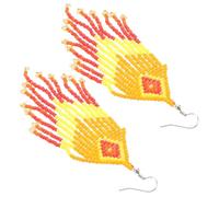 GALPADA Bohemian Bead Tassel Earrings Dangle Drop Jewelry Multi-color Handmade Ethnic Style Lightweight Women’s Festival Accessory